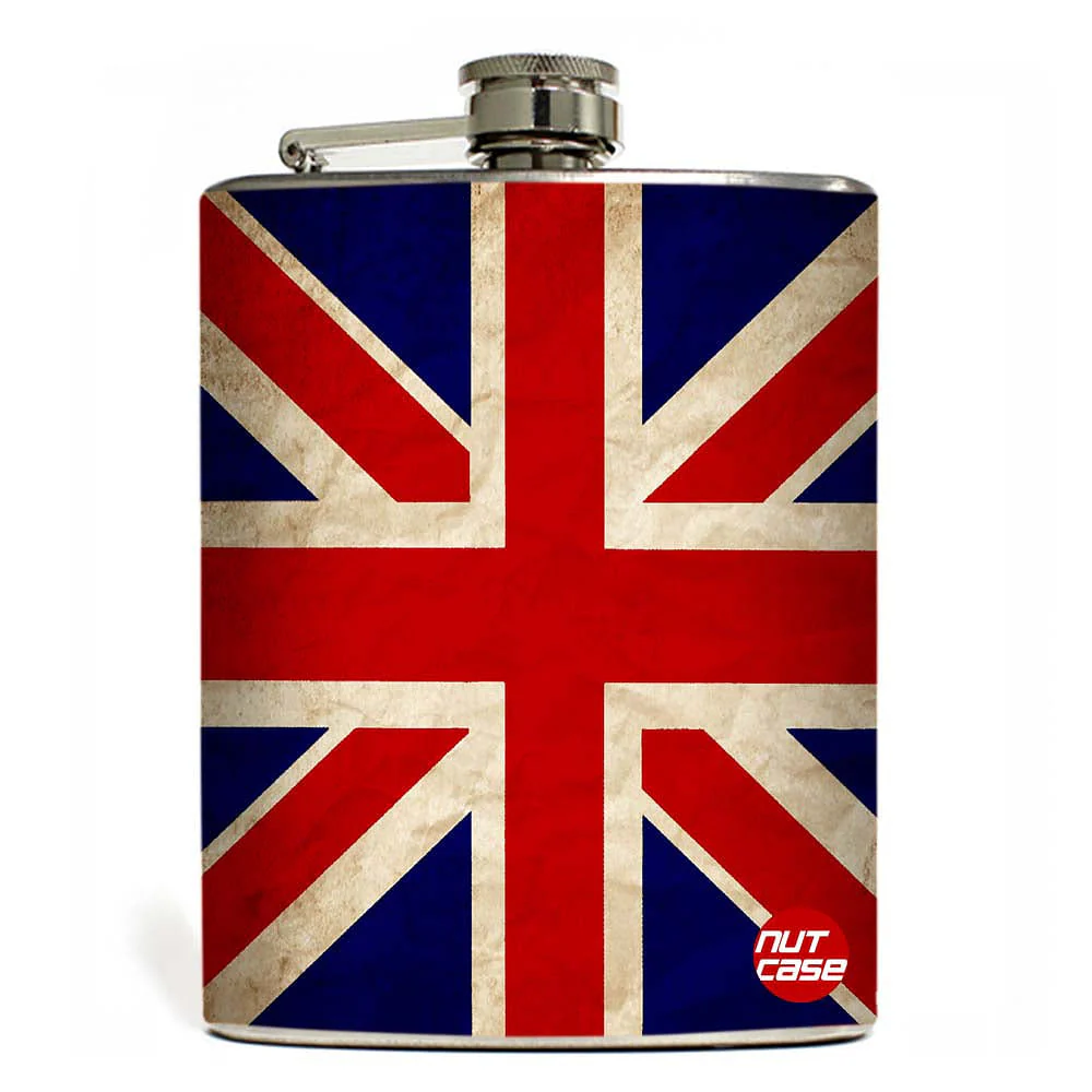 Hip Flask - Vintage Union Jack British Flag - Image 4