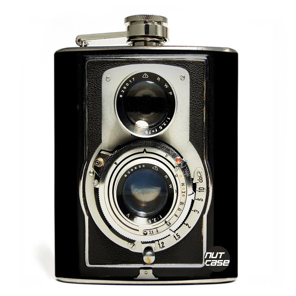 Hip Flask - Retro Vintage Camera - Image 5