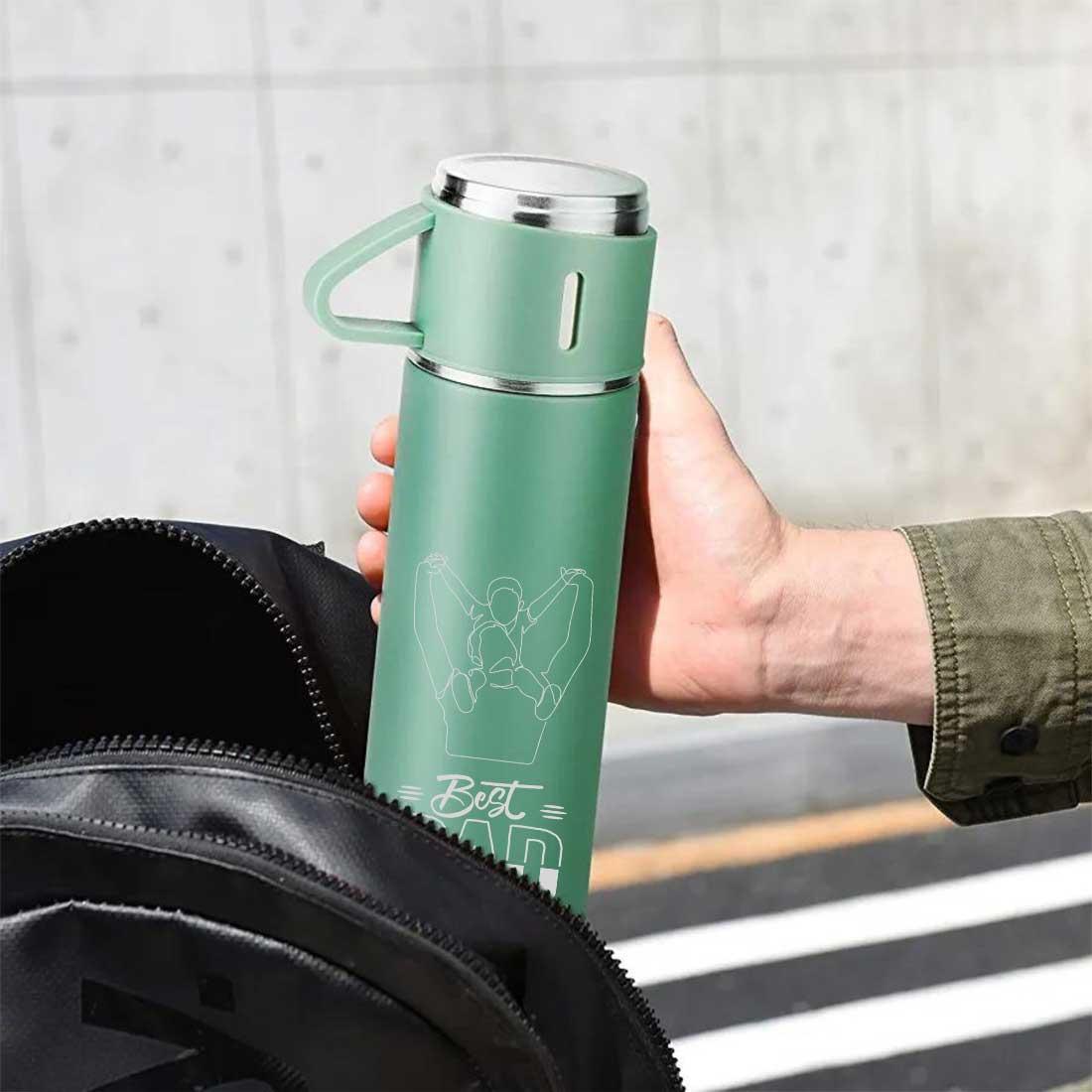 Gifts for Dad Travel Thermos With 2 Cups Gift Set Box - World Best Dad - Image 2