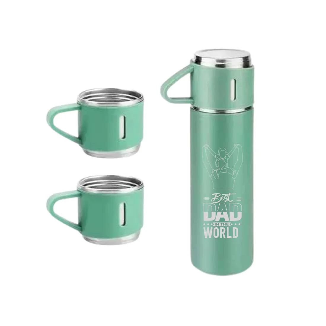 Gifts for Dad Travel Thermos With 2 Cups Gift Set Box - World Best Dad - Image 3