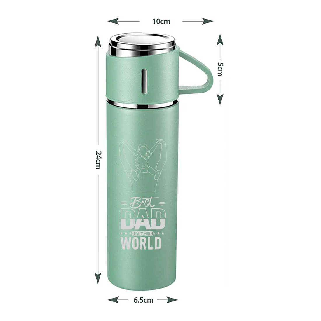Gifts for Dad Travel Thermos With 2 Cups Gift Set Box - World Best Dad - Image 4