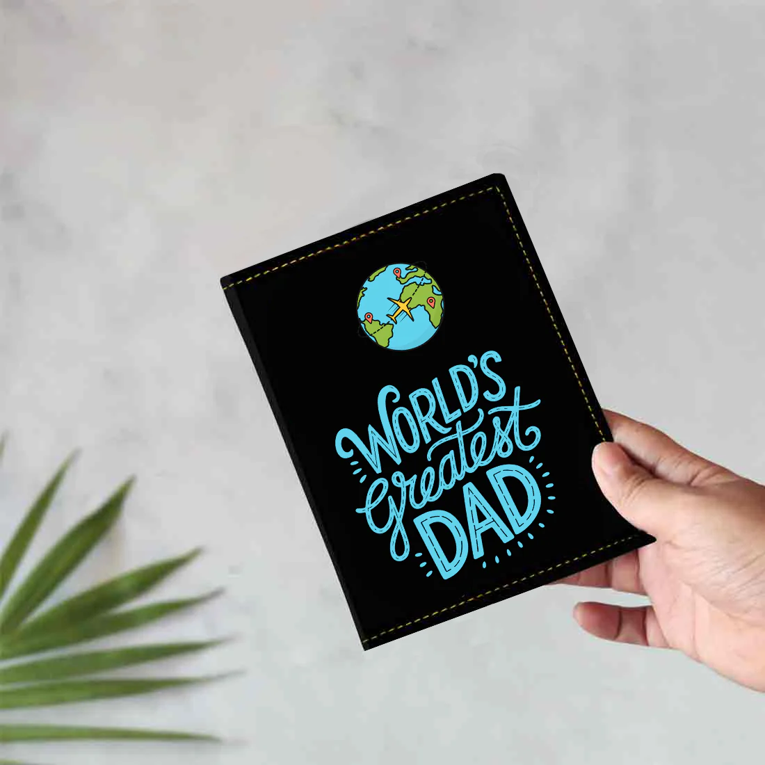 Gifts for Father's Day Travel Set, PU Leather Pouch, Passport Cover and Luggage Tag, World's Greatest Dad Design - Image 8