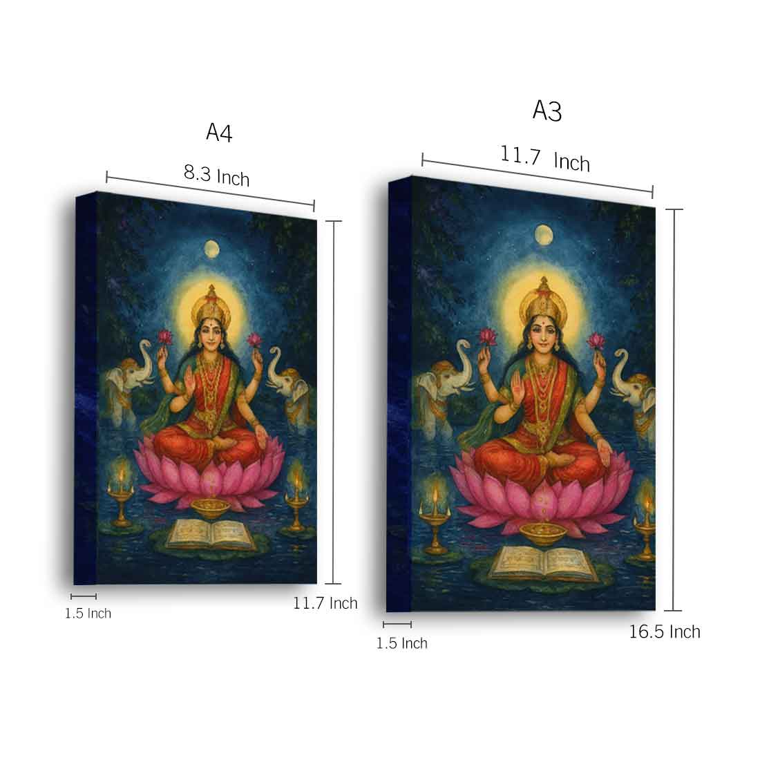 God Lakshmi Photo Frame with Built in LED-Laxmi Devi Light Wall Art - Image 6