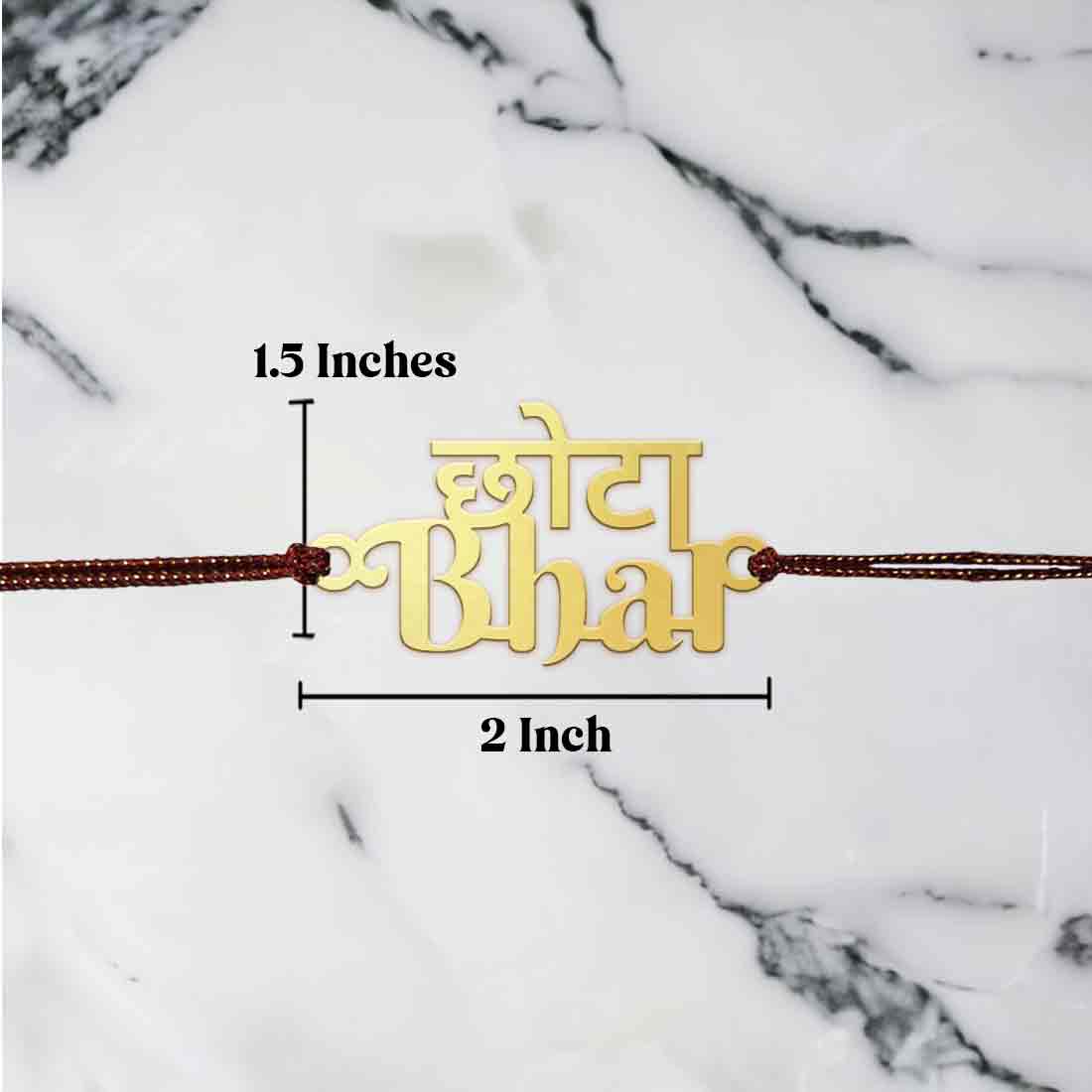 Gold Rakhi Design For Younger Brother - Raksha Bandhan Stylish Acrylic Rakhis- Chota Bhai - Image 3