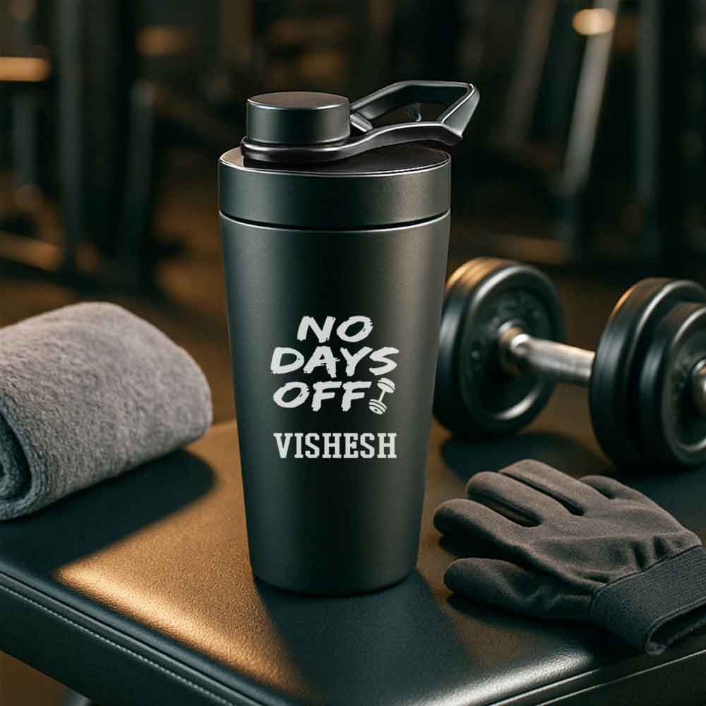 Custom Gym Protein Shaker Bottle for Protein Mixer Gym Workouts - NO DAYS OFF - Image 2