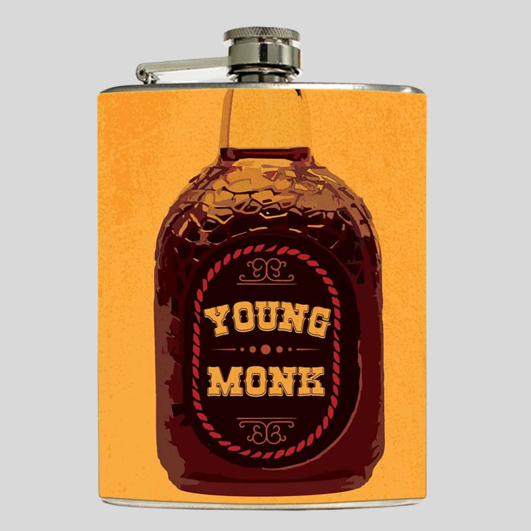 Designer Hip Flask - Nutcase - Free Funnel Along - Young Monk - Image 3