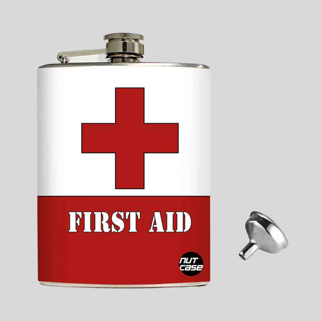 Hip Flask - First Aid (White & Red) - Image 3
