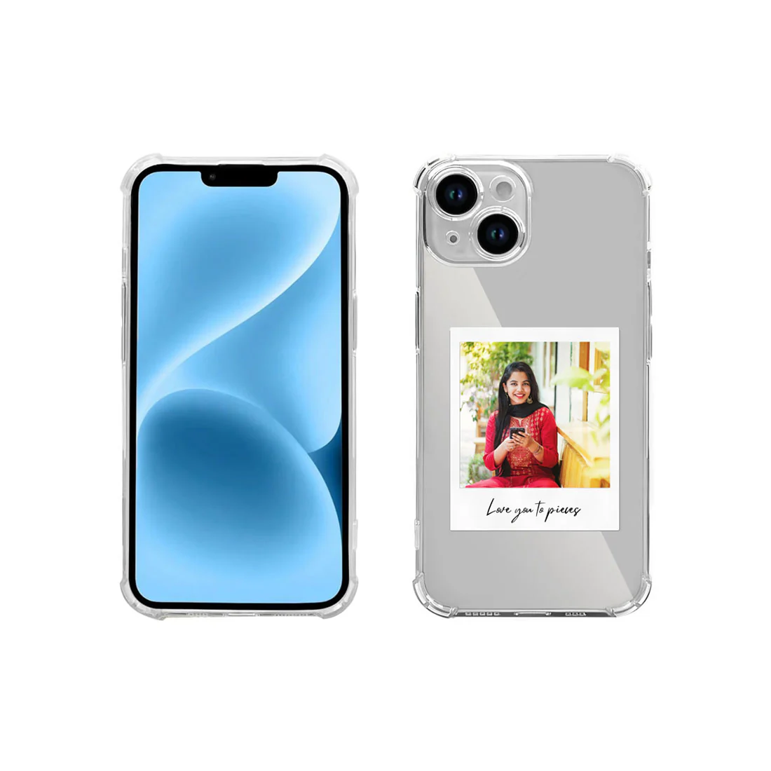 iPhone 14 Back Cover with Camera Protection Custom Photo TPU Clear Cases - Image 2