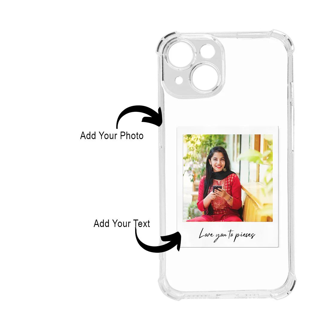 iPhone 14 Back Cover with Camera Protection Custom Photo TPU Clear Cases - Image 3