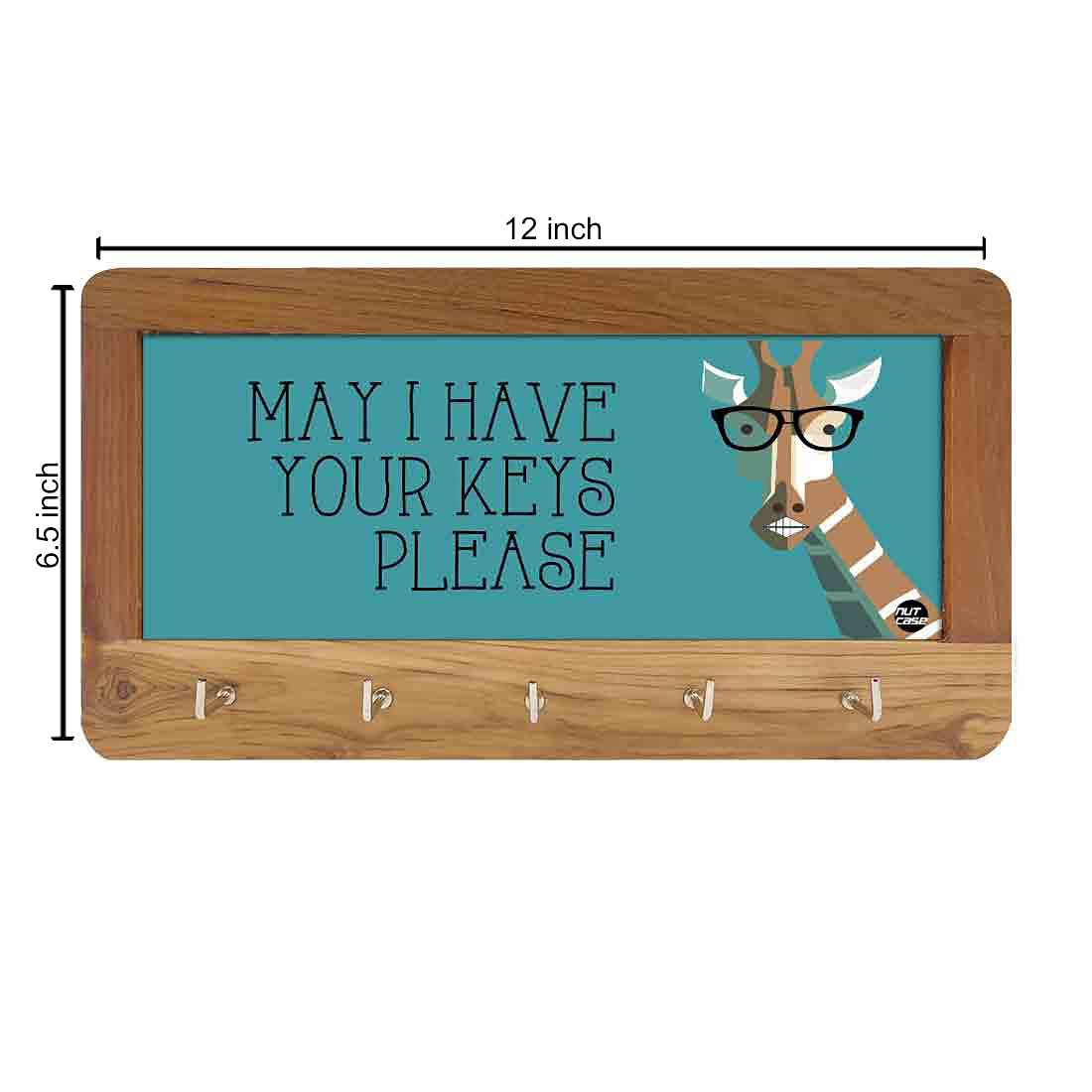 Wood Key Holder for Wall Hanger Keys Organizer - Giraffe - Image 7