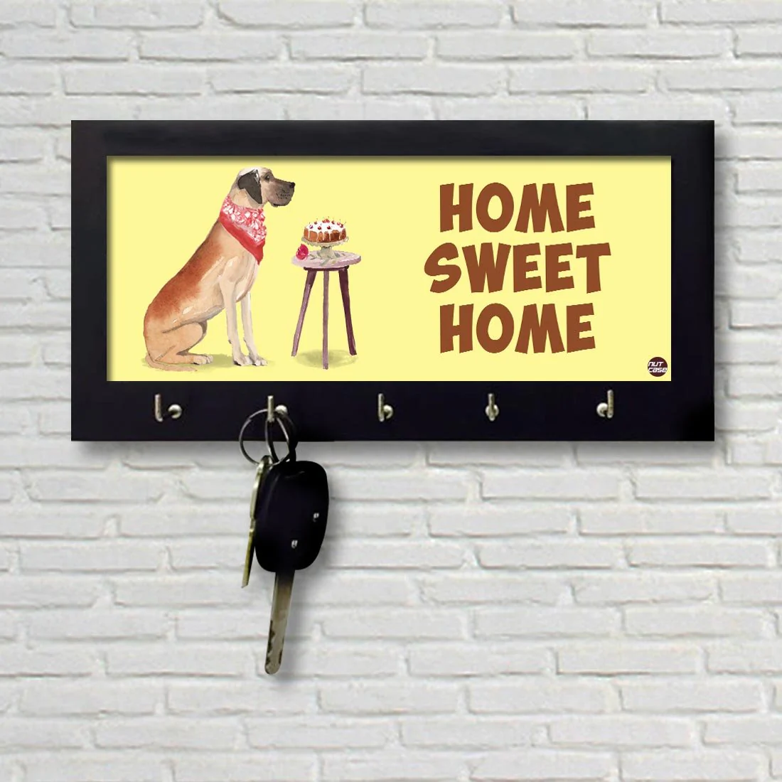 Key Holder Wooden Hanger for Wall Decor - Sweet Home - Image 2