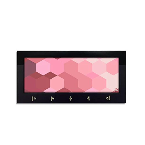 Key Holder Hanger For Wall - PINK HEXA - Image 2