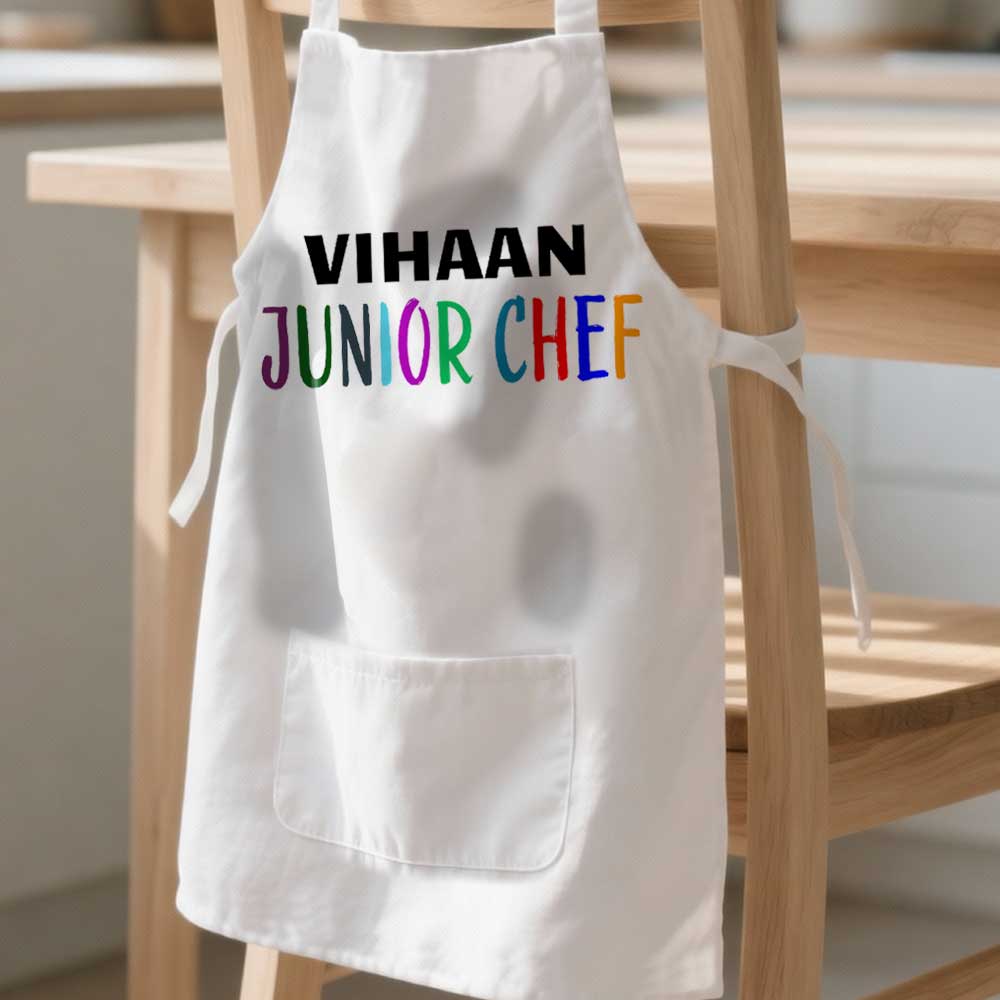 Customised Kids Junior Chef Apron with Name - Image 2