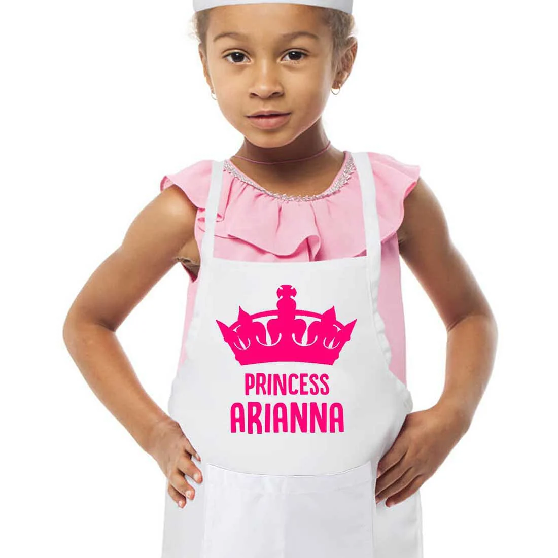 Personalised Girls Apron with Name and Princess Crown - Image 5
