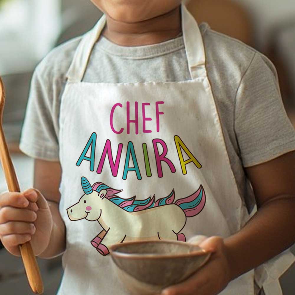 Personalised Children Apron - Cute Unicorn Design Aprons - Image 4