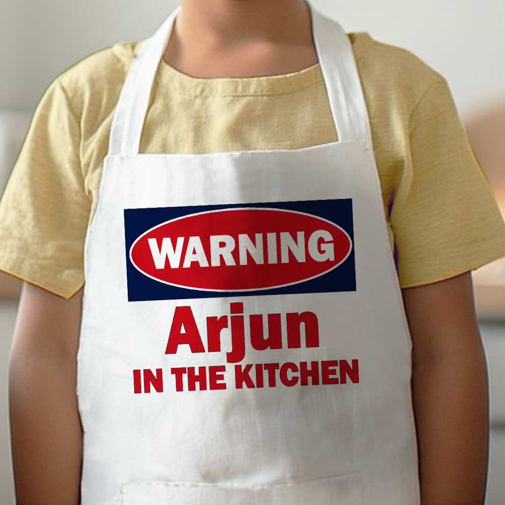 Customized Apron for your Kids - Warning