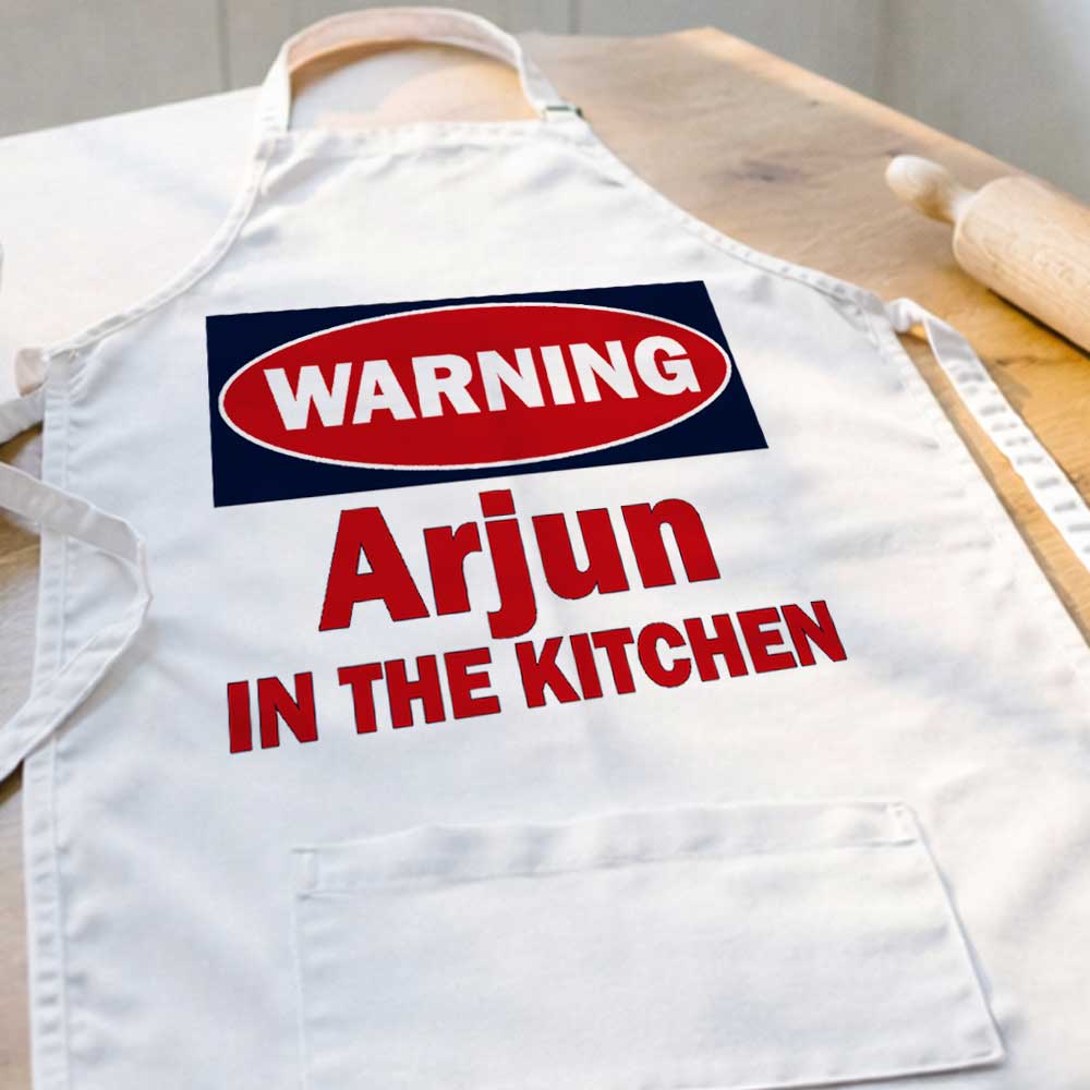 Customized Apron for your Kids - Warning - Image 4