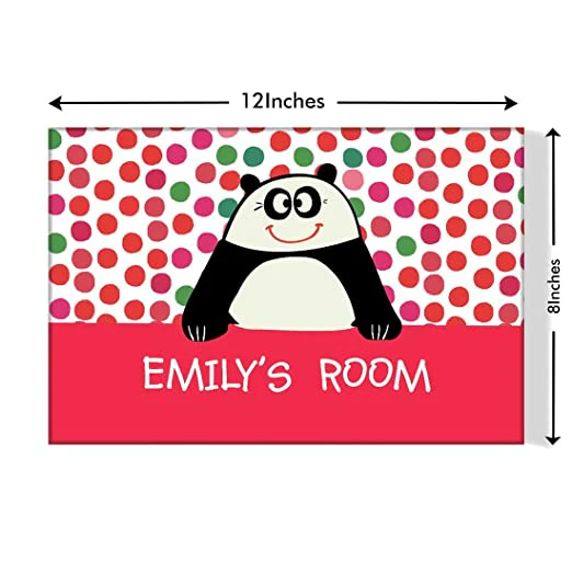 Custom-Made Kids Door Name Plate - Cute Panda - Image 4