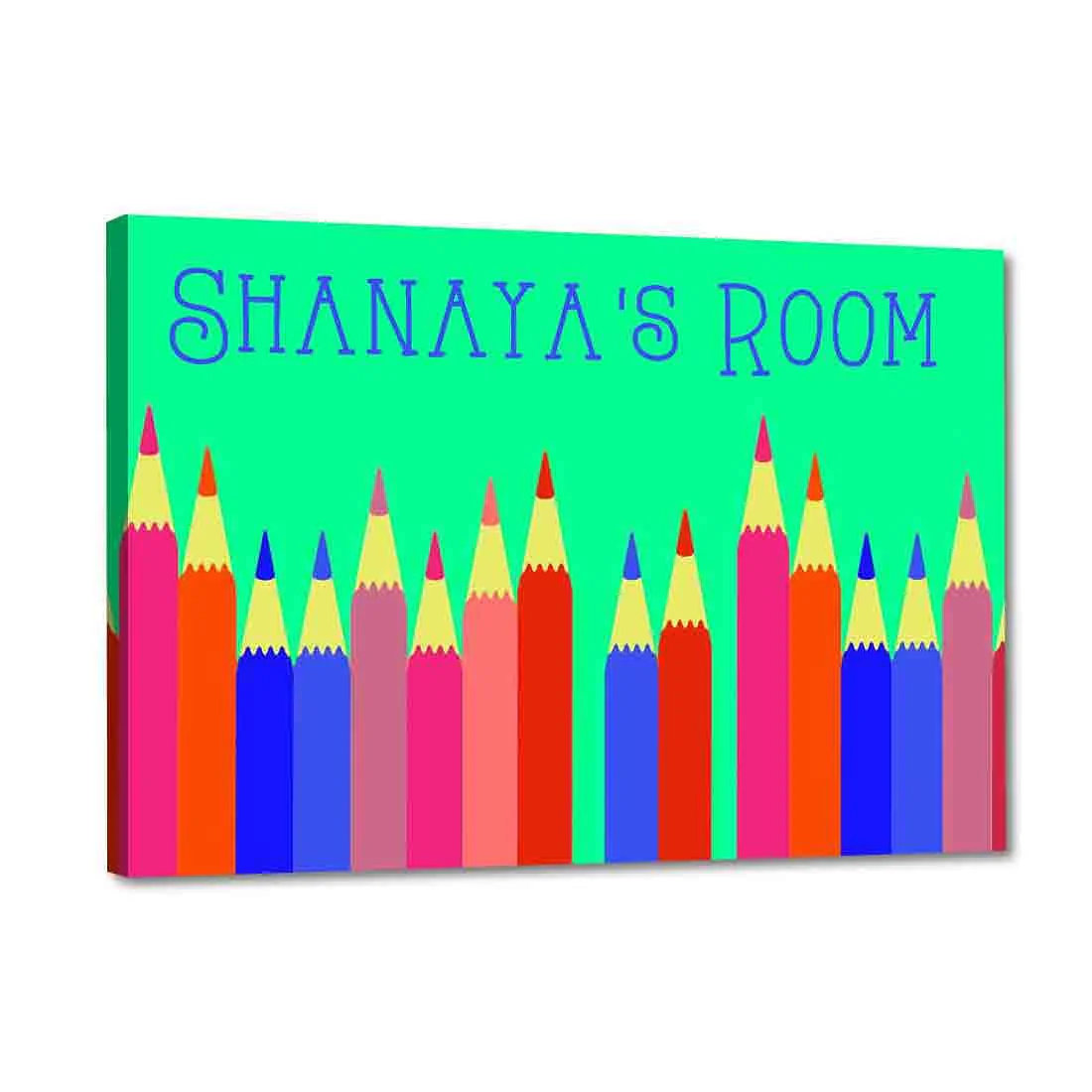 Personalized Children's Door Name Plate - Colorful Pencils