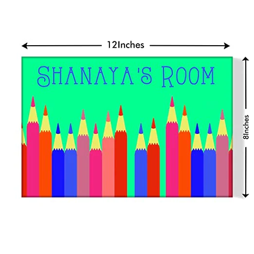 Personalized Children's Door Name Plate - Colorful Pencils - Image 2