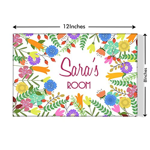 Kids Baby Room Door Sign Name Plate - Floral - Image 3