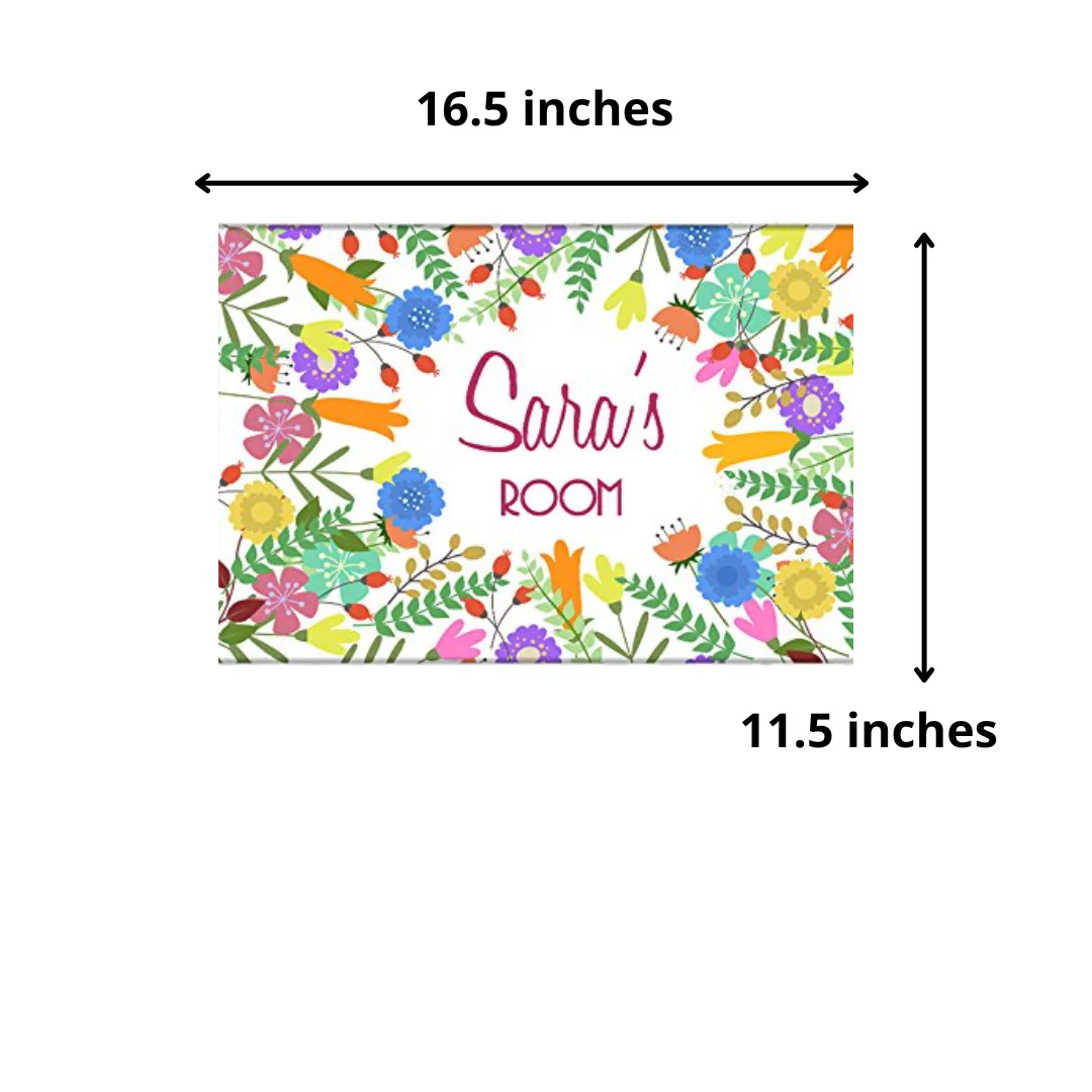 Kids Baby Room Door Sign Name Plate - Floral - Image 4