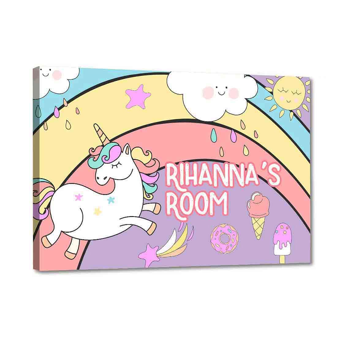 Children's Custom Door Name Plate - Unicorn Rainbows Sunshine - Image 3