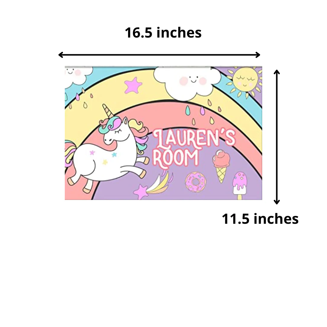 Children's Custom Door Name Plate - Unicorn Rainbows Sunshine - Image 6