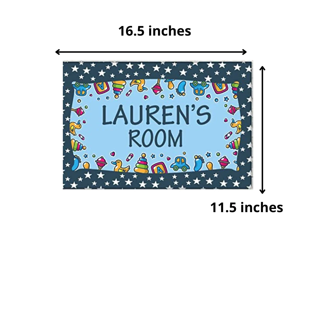 Custom-Made Children's Door Name Plate -  Stars & Toy. - Image 5