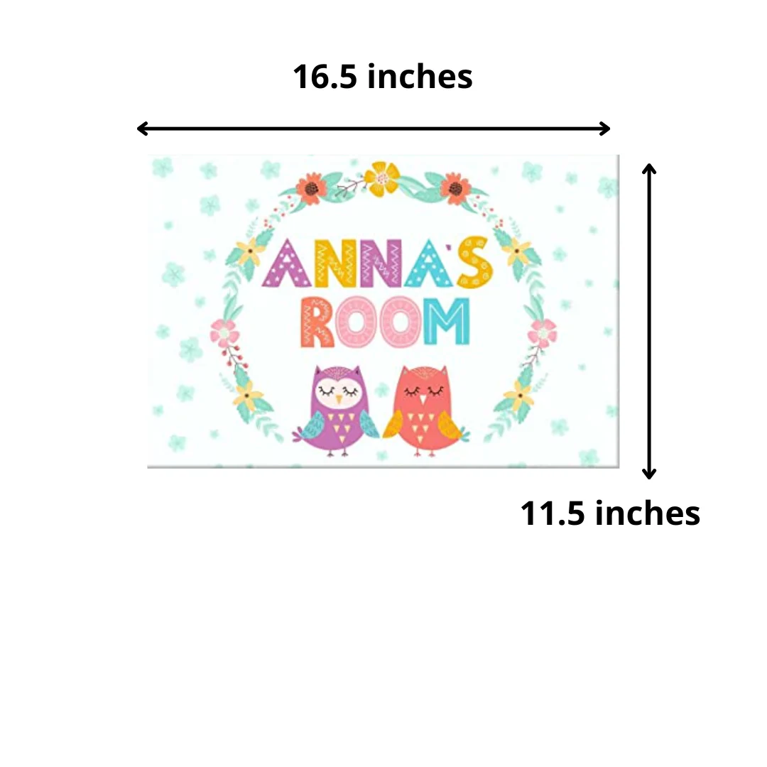Kids Custom Room Name Plate - Floral & Owl - Image 5