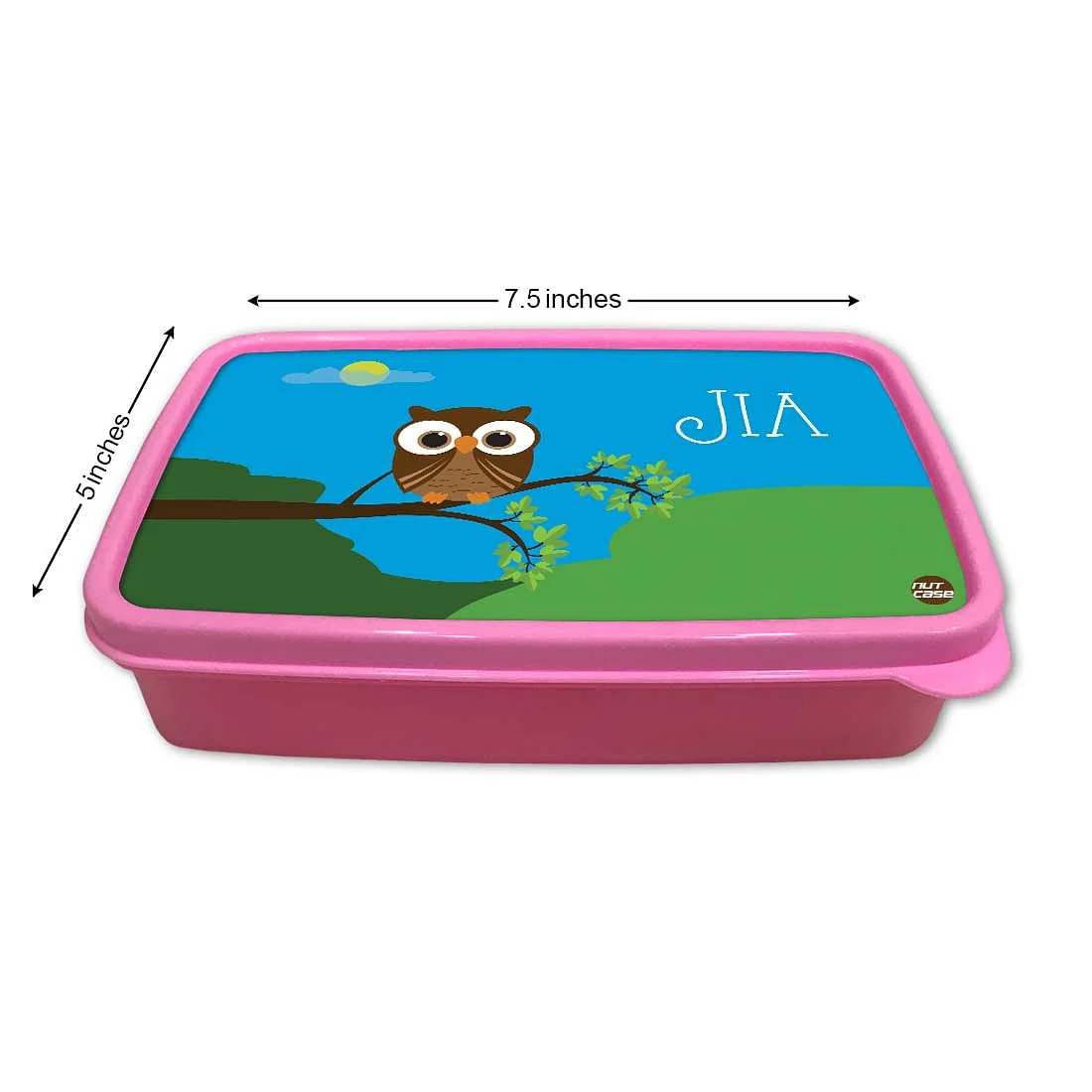 Personalised Tiffin Box for Kids Plastic Lunch Box for Girls - Owl - Image 5