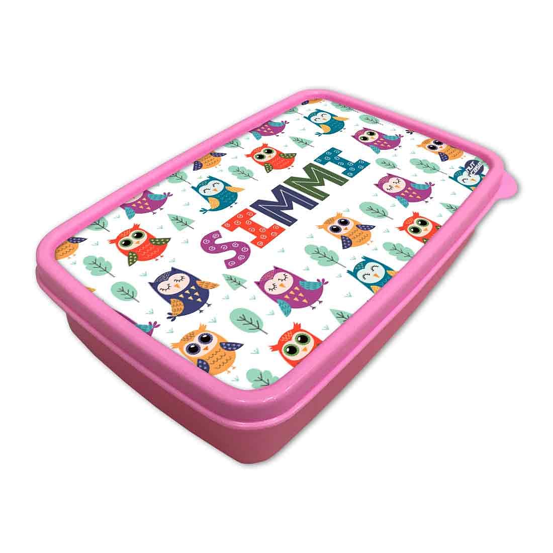 Plastic Customizable Snack Box for Girls Returns Gift Birthday - Owl & Tree - Image 2