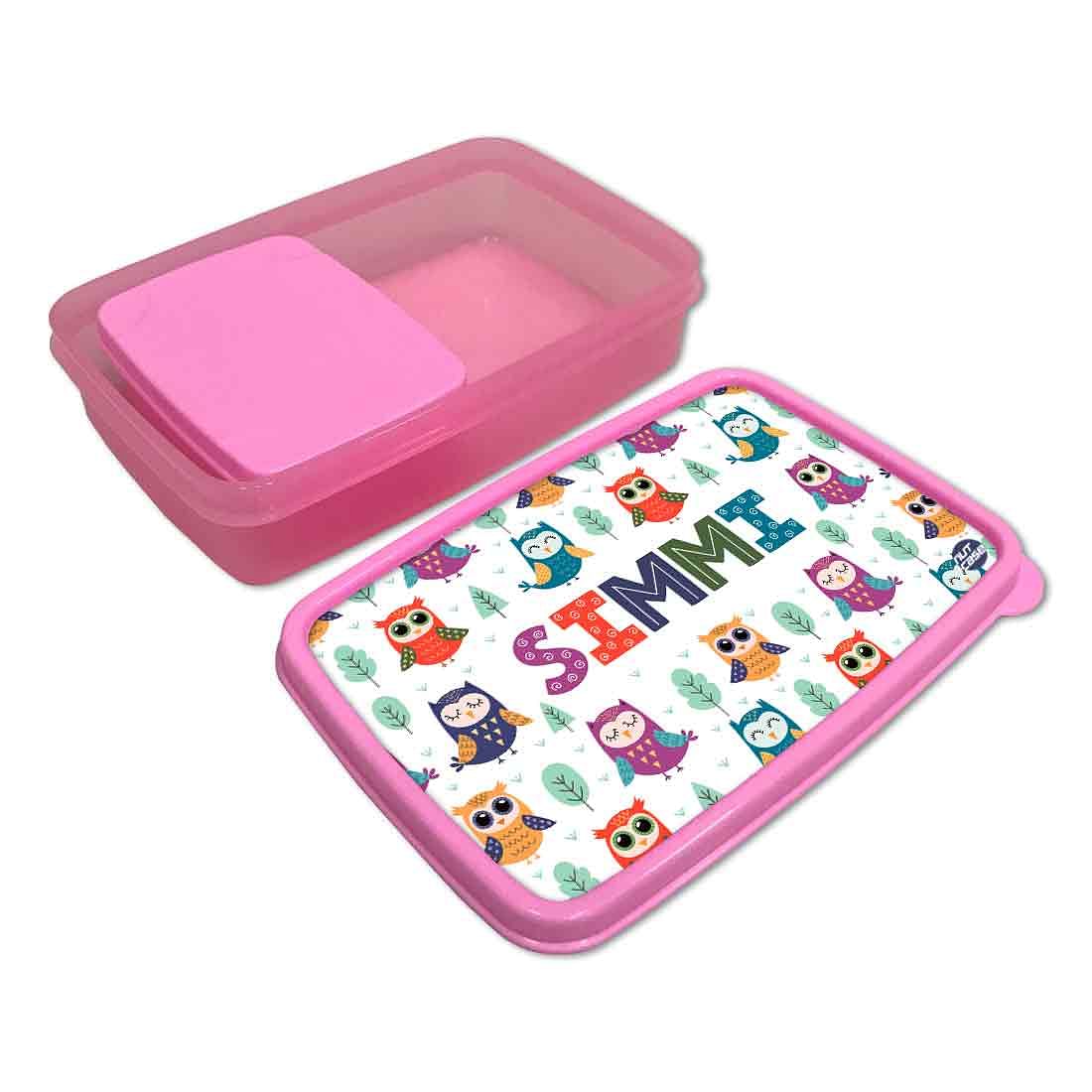 Plastic Customizable Snack Box for Girls Returns Gift Birthday - Owl & Tree - Image 3