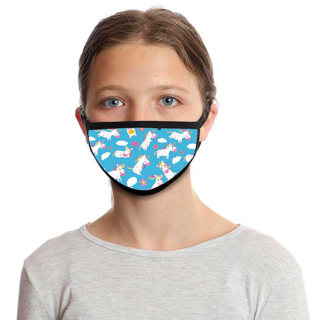 Kids Facemask - Set Of 2 -  Unicorn Blue - Image 4