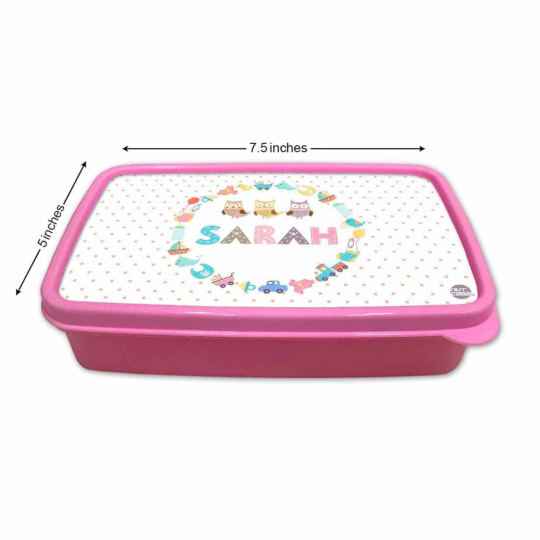 Customize Tiffin Box for Girls With Add Name - Toys & Owls - Image 5