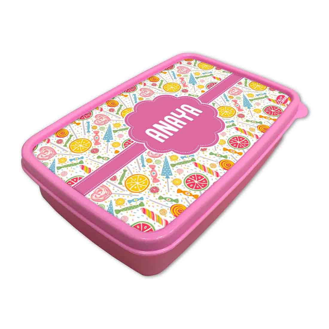 Personalized Snack Box for Kids Plastic Lunch Box for Girls - Colorful Candy - Image 2