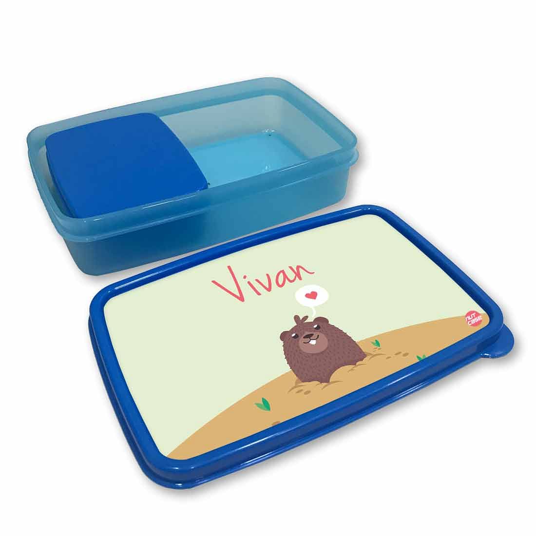 Personalized Snack Box for Kids Plastic Lunch Box for Boys -Bear - Image 3