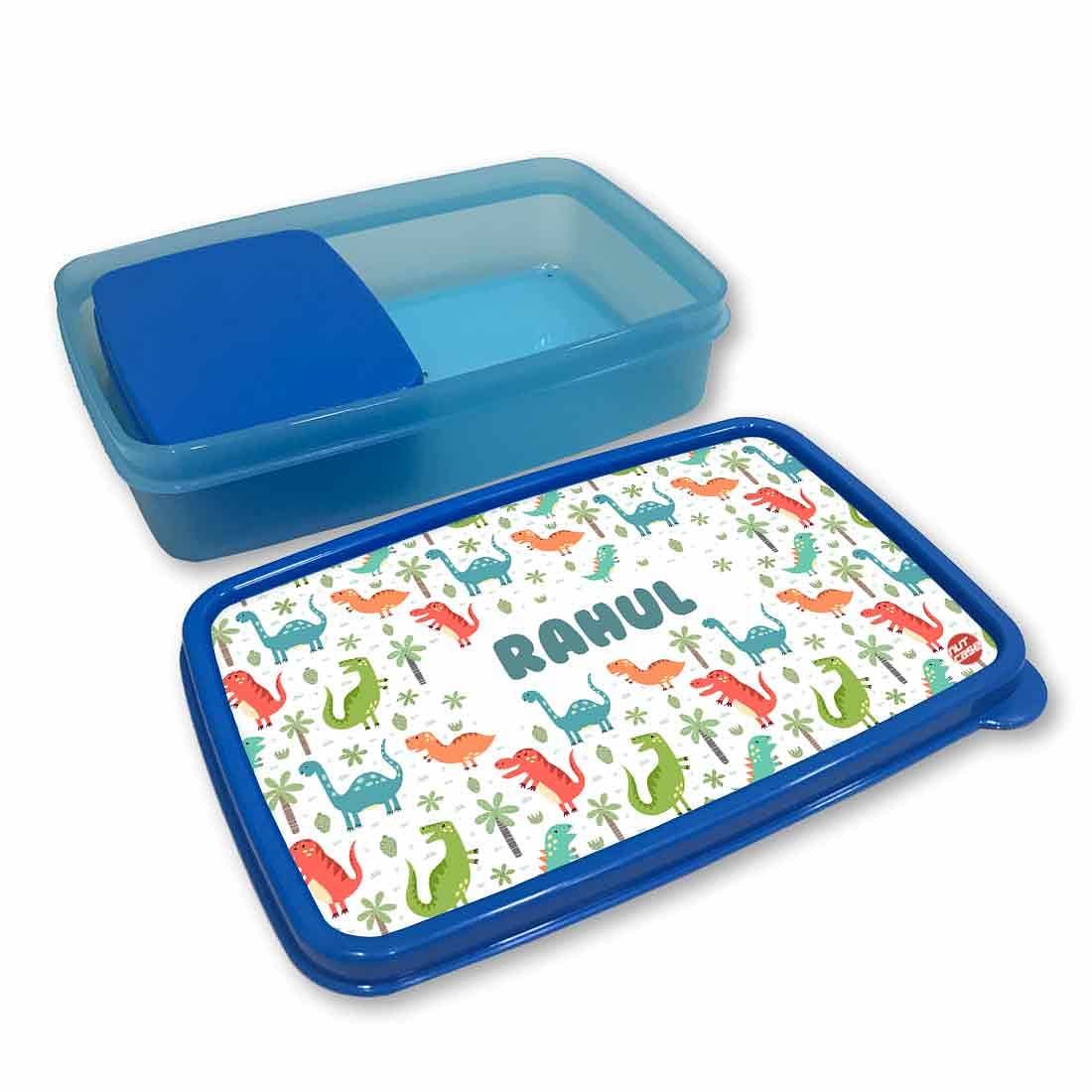 Personalized Tiffin Box for Kids Plastic Lunch Box for Boys - Cute Dinosaur - Image 3