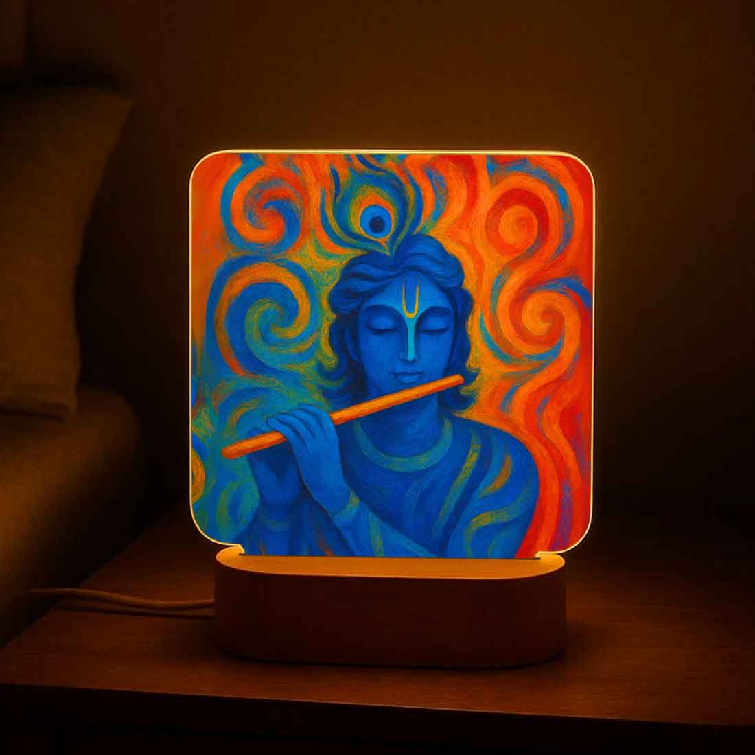 Krishna Lamp with LED Light – Divine Glow for Home Temple & Spiritual Decor - Image 4