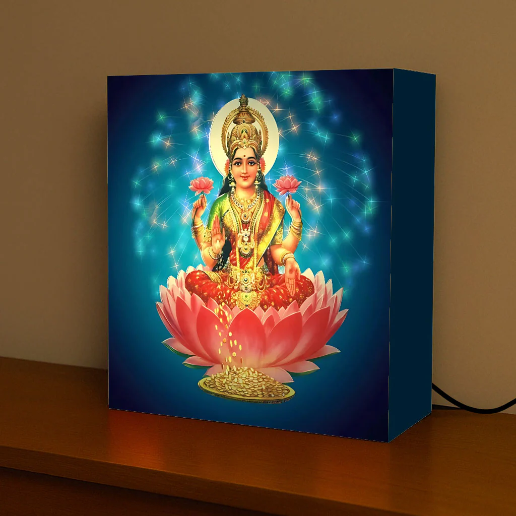 Lakshmi Light Lamp for for Pooja Room – Divine Table Lamp & Wall Décor - Image 3