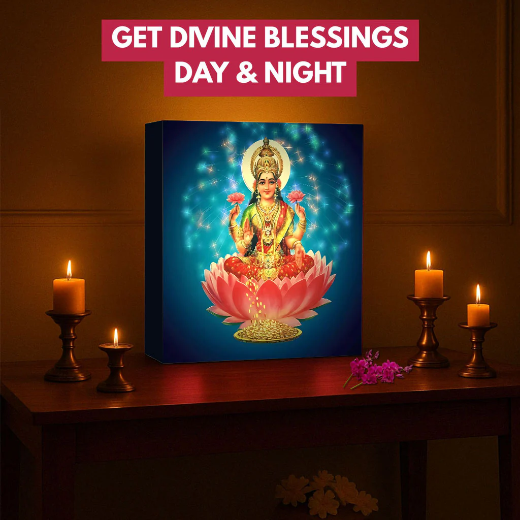 Lakshmi Light Lamp for for Pooja Room – Divine Table Lamp & Wall Décor - Image 4