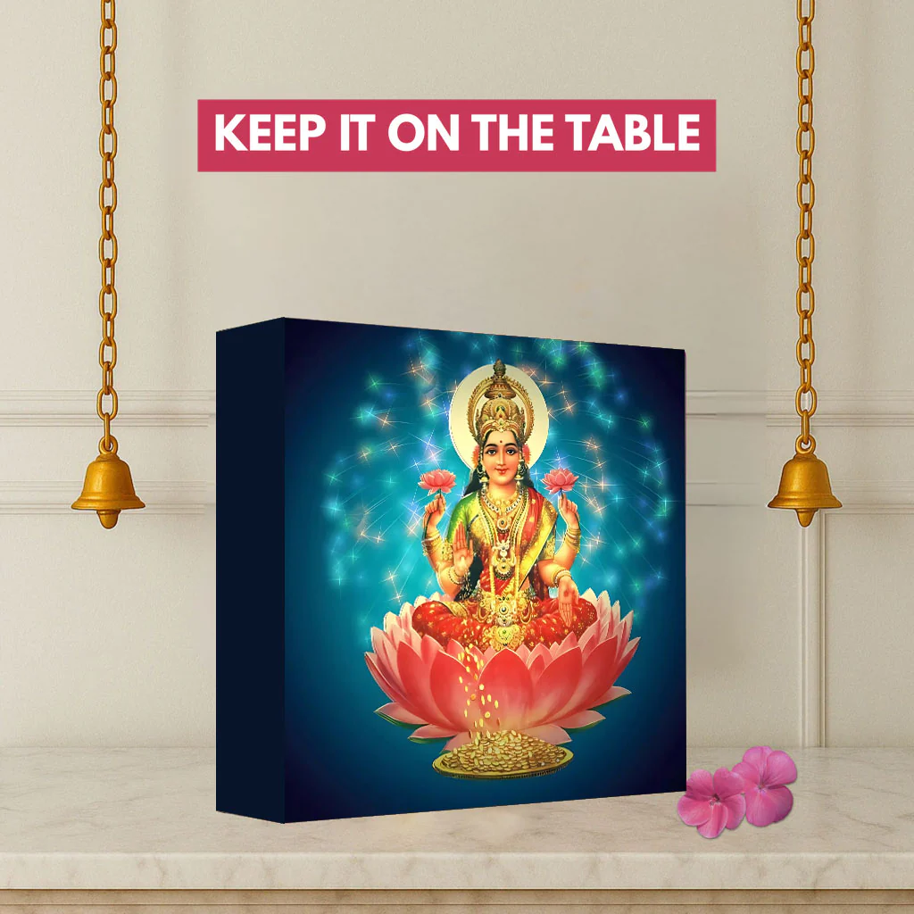 Lakshmi Light Lamp for for Pooja Room – Divine Table Lamp & Wall Décor - Image 5