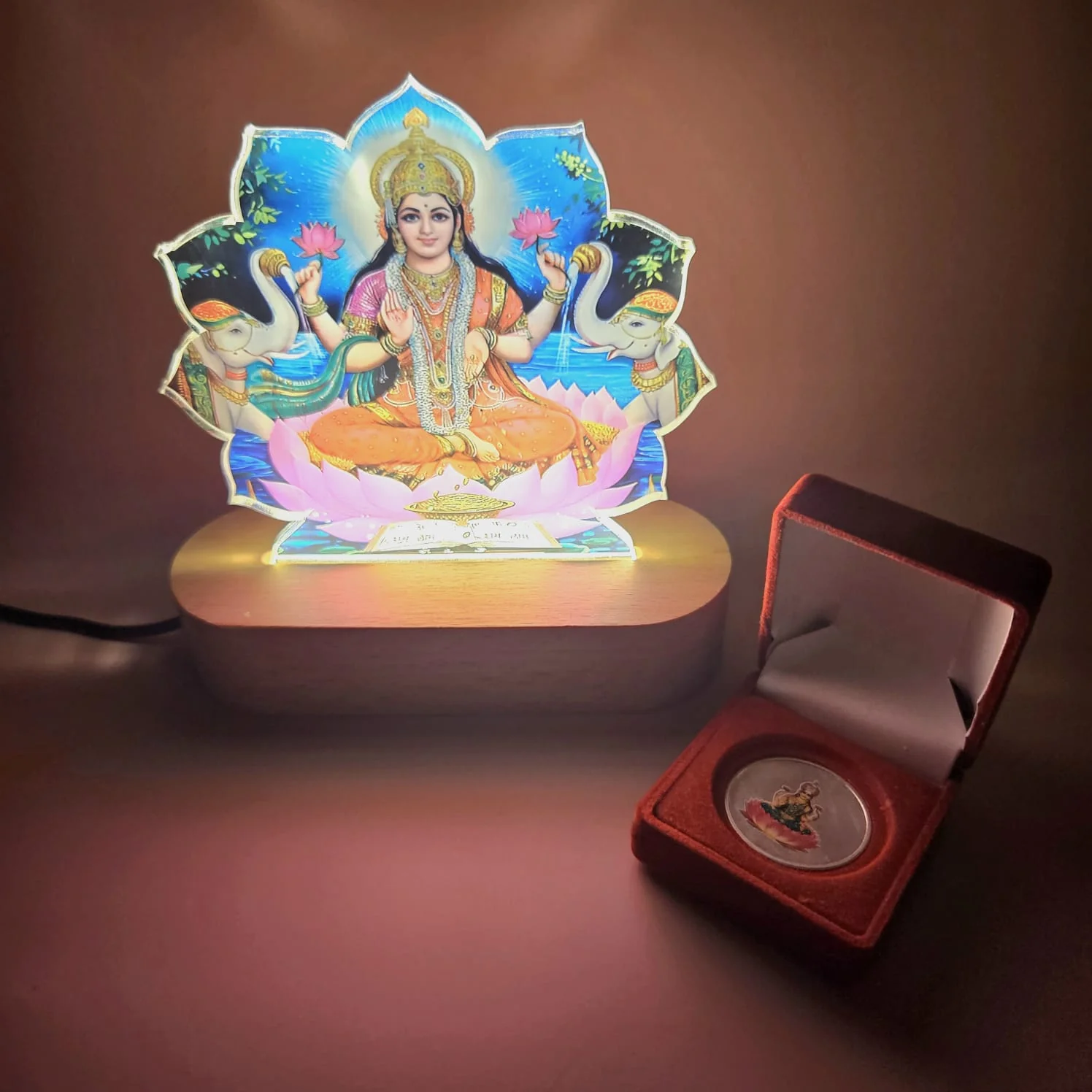 Goddess Laxmi LED God Lamp With Modak Candles - Diwali Gifts For Employees - Image 5