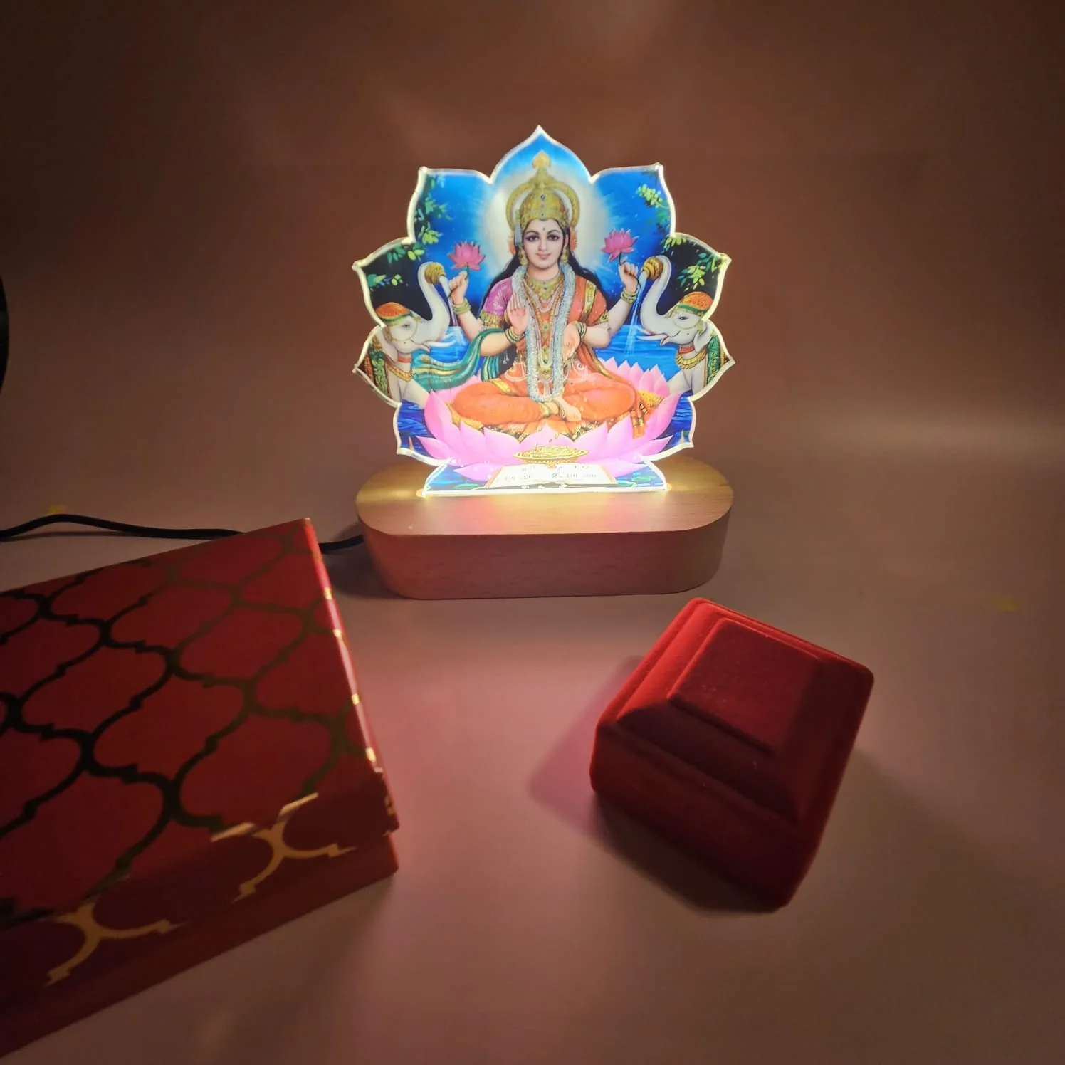 Goddess Laxmi LED God Lamp With Modak Candles - Diwali Gifts For Employees - Image 6