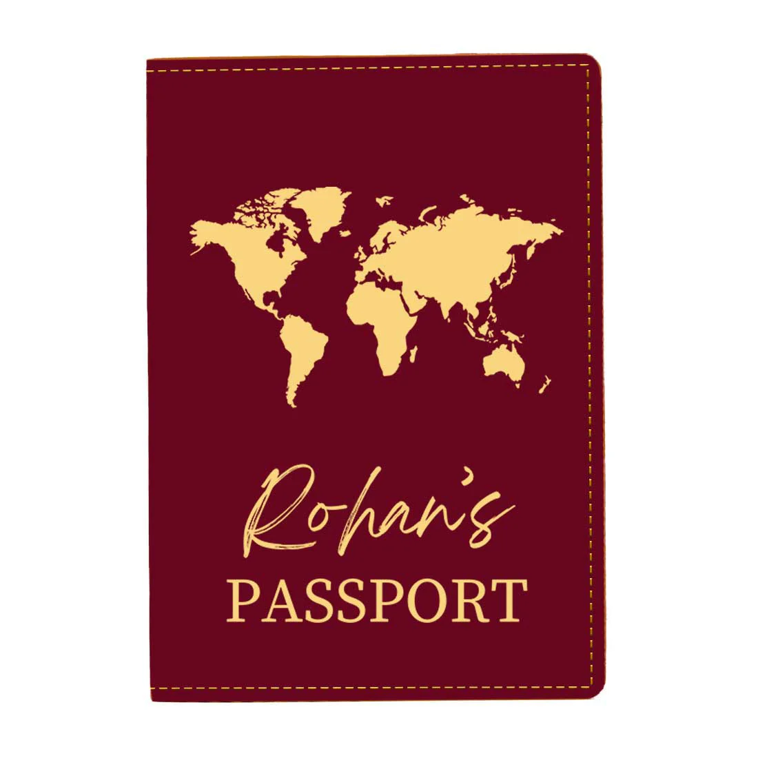 Leather Passport Holder Customized with Name Design Passport Cover and Luggage Tag Set - MAP - Image 13