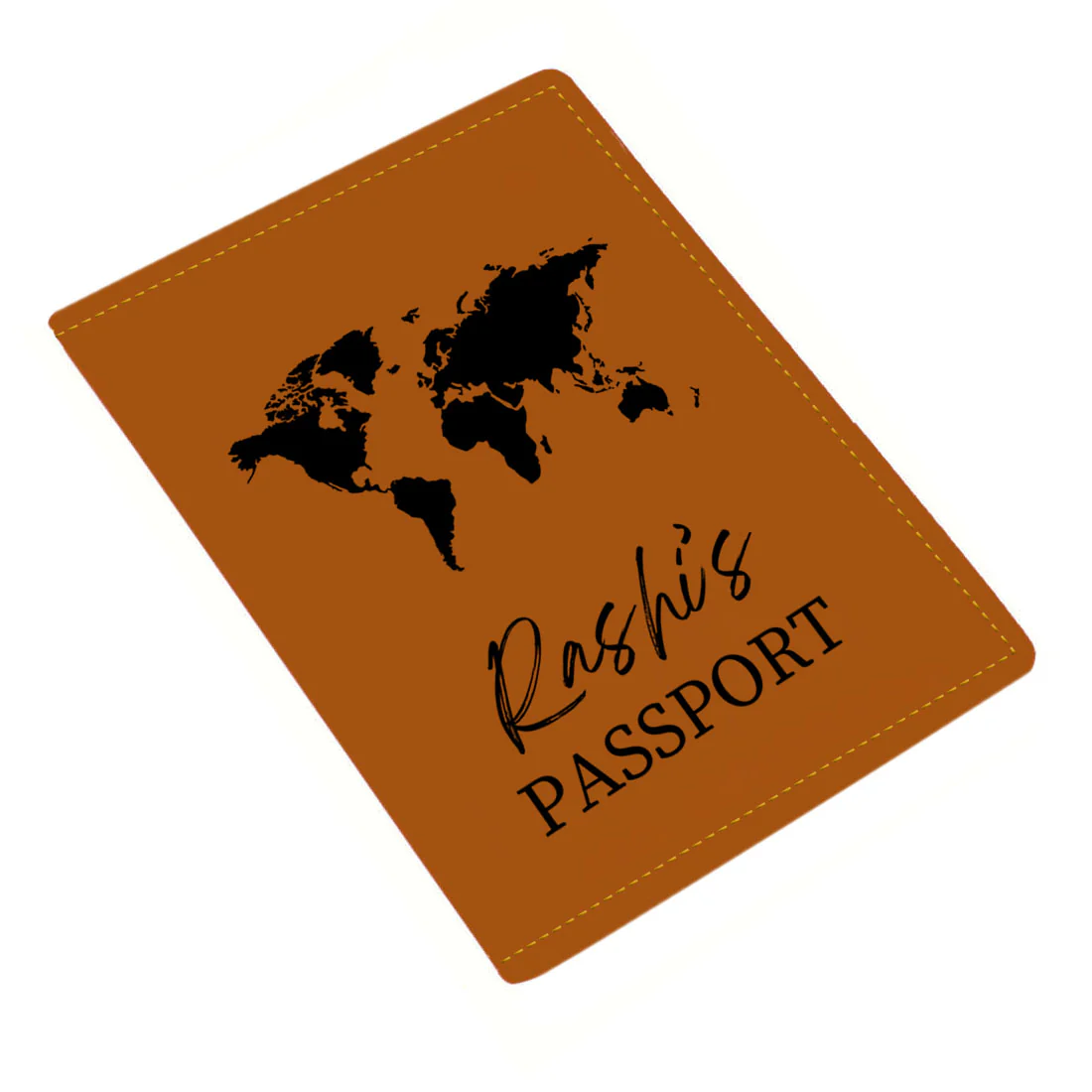 Leather Passport Holder Customized with Name Design Passport Cover and Luggage Tag Set - MAP - Image 26