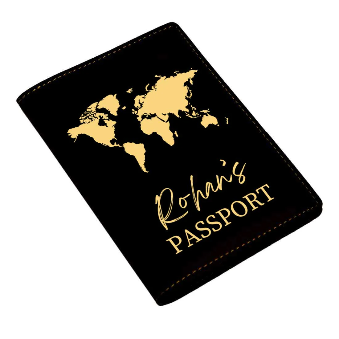 Leather Passport Holder Customized with Name Design Passport Cover and Luggage Tag Set - MAP - Image 31