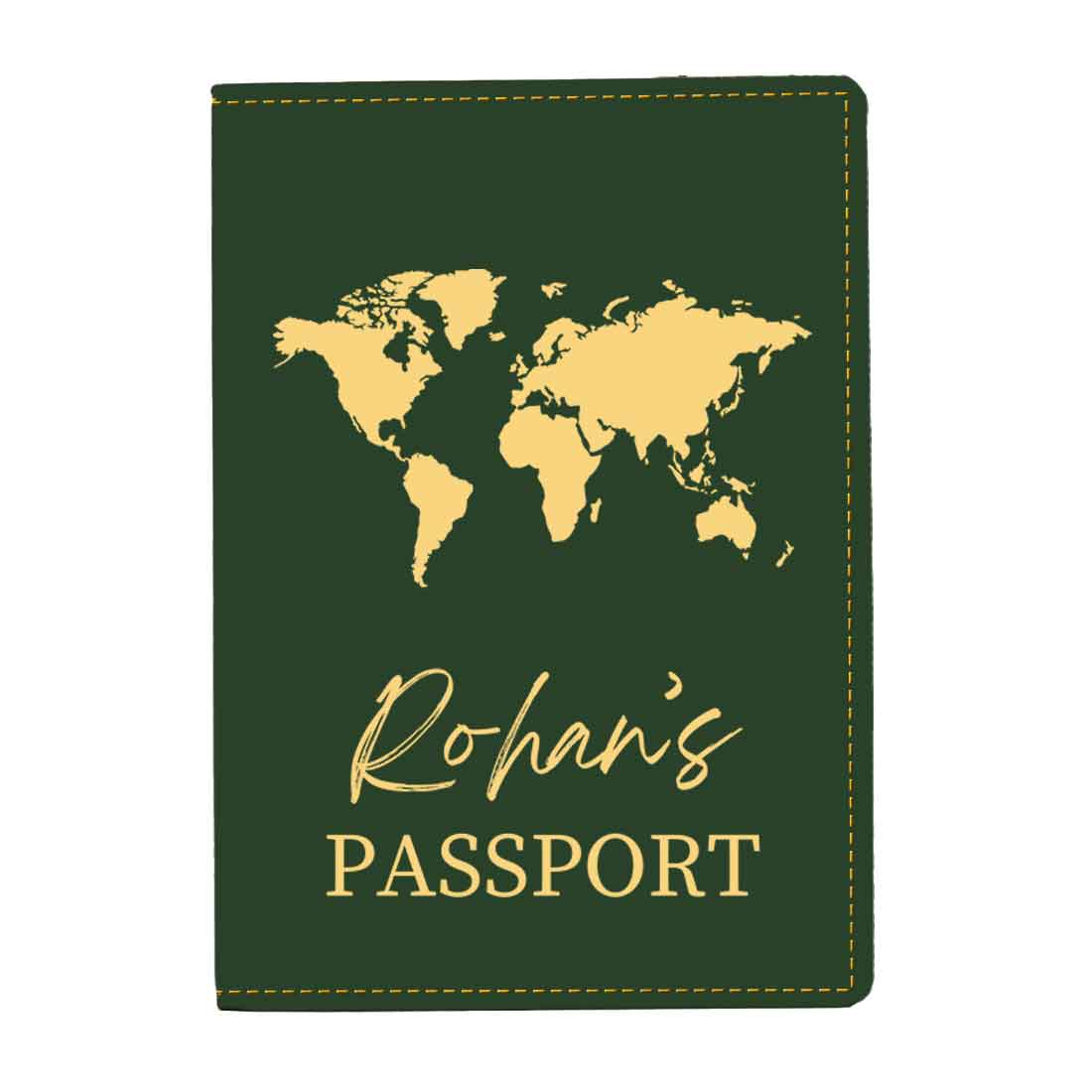 Leather Passport Holder Customized with Name Design Passport Cover and Luggage Tag Set - MAP - Image 39
