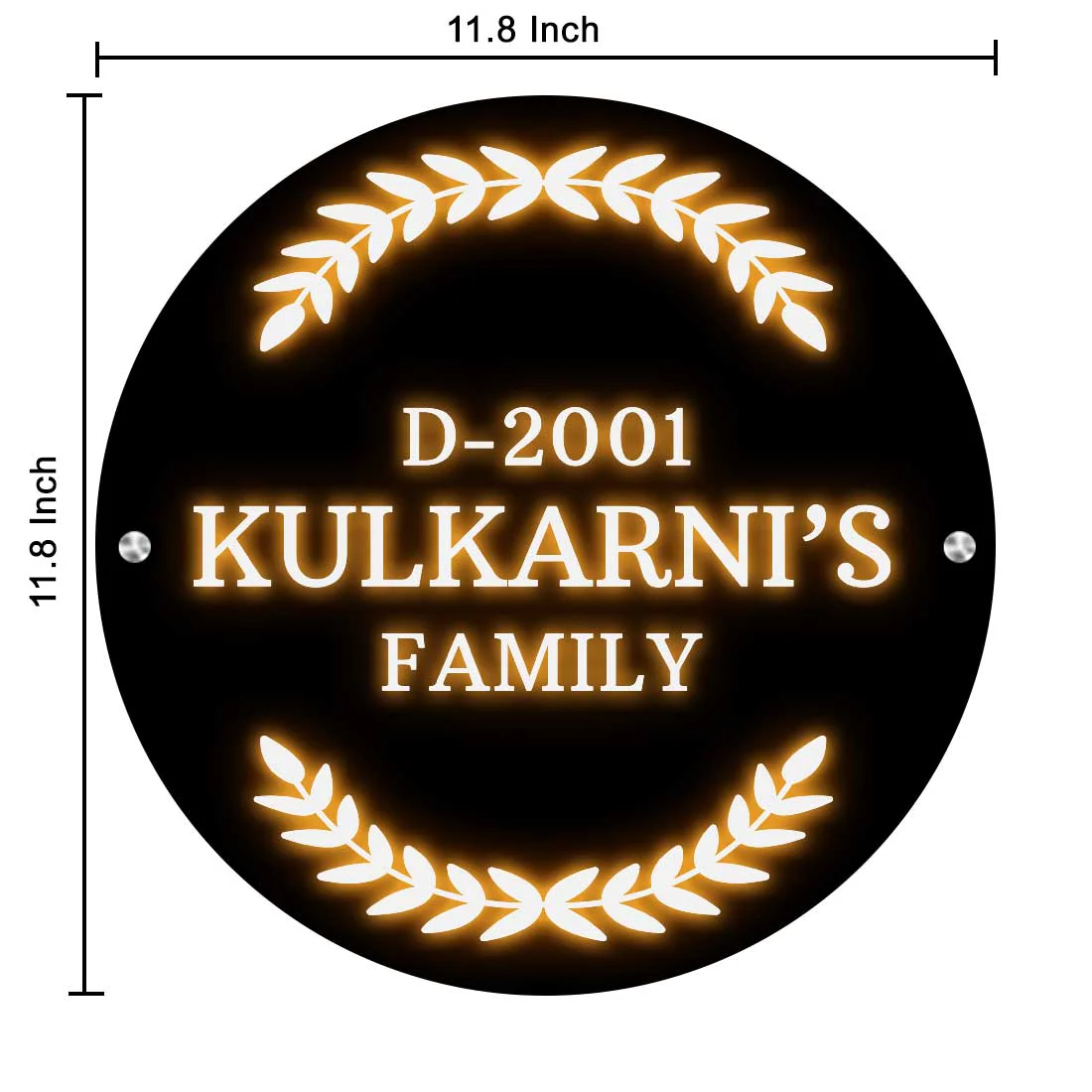 Lighting Name Board Round Name Plate Design-11.8x11.8 Inch Acrylic Nameplate With 3D Raised Fonts - Image 4