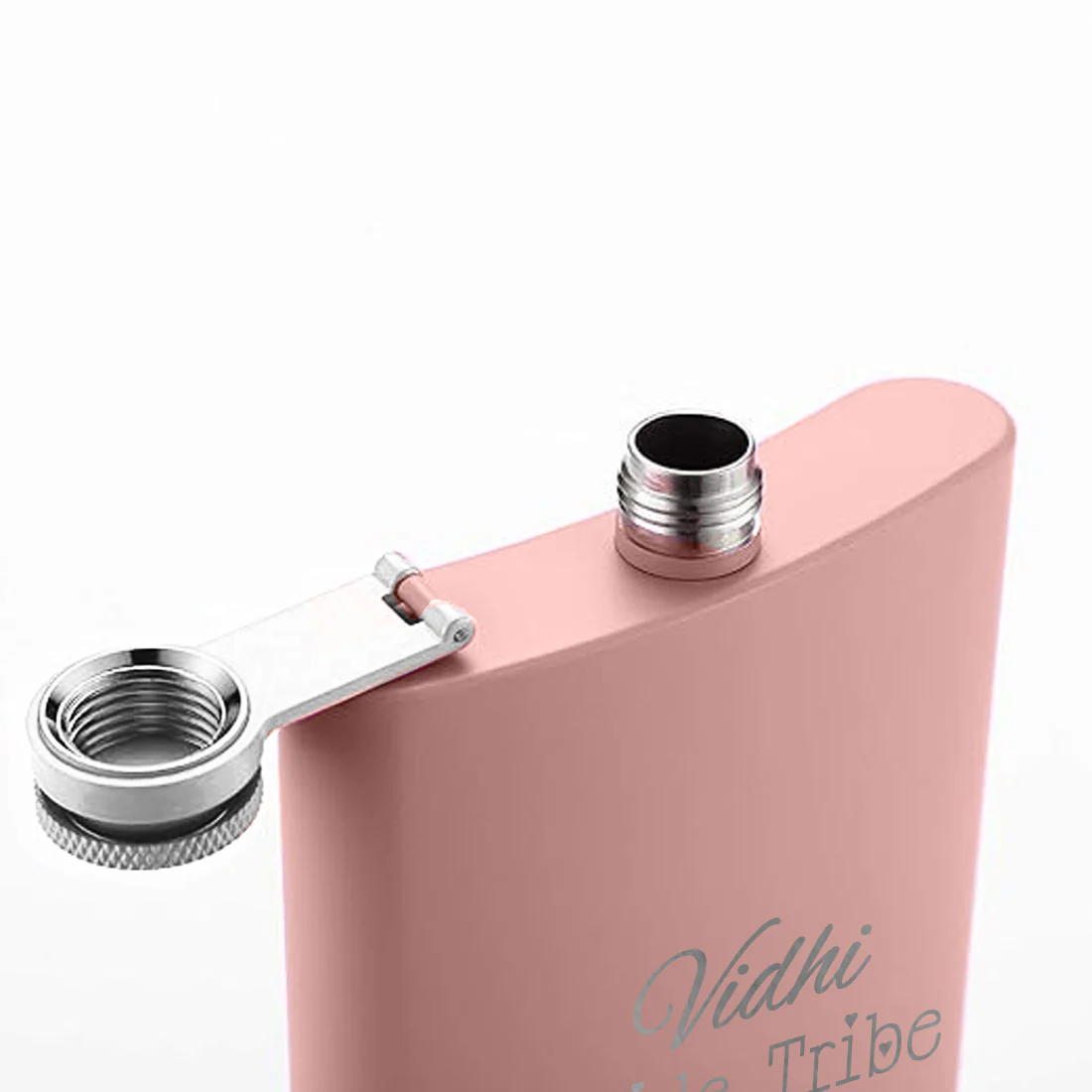 Liquor Flask for Women Custom Bride Gift 8OZ Stainless Steel Pink Hip Flask - Image 3